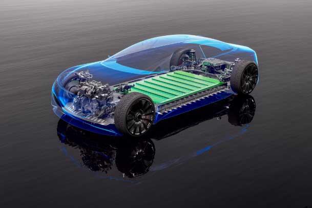 mock rendering of a car with energy cells in the floor